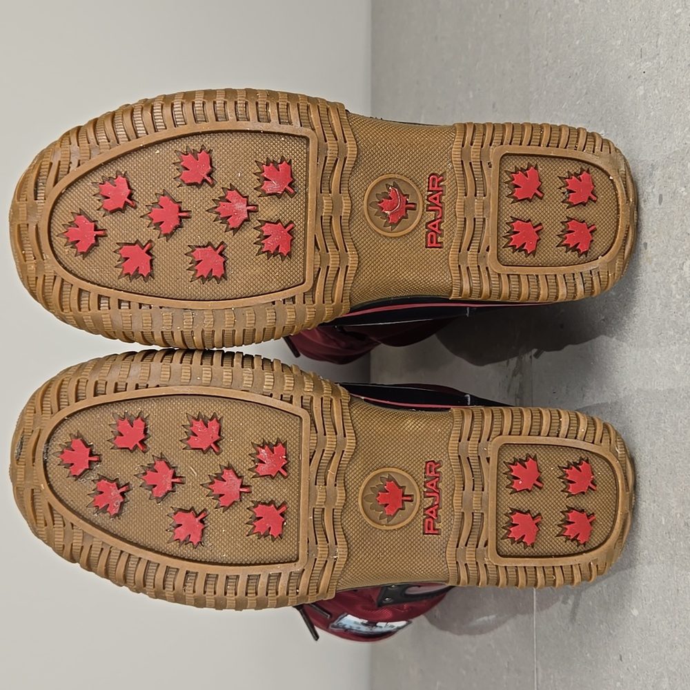 Pajar Red Tall Lace-Up Winter Boots Alpine Chalet Chic Snowcore, Size 6 - Picture 12 of 12